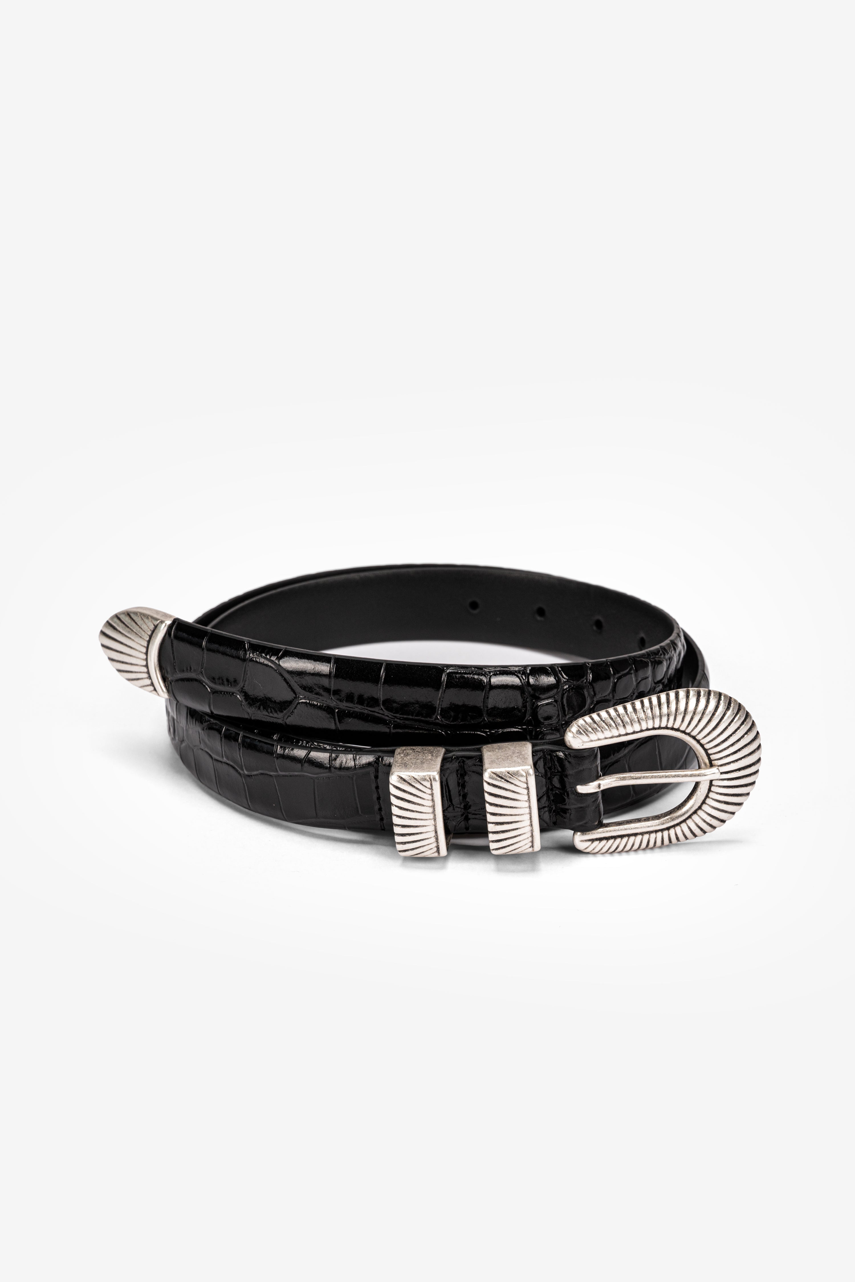 Cintura Cinta Croco Nero